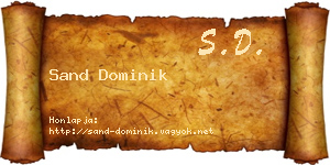 Sand Dominik névjegykártya