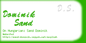 dominik sand business card